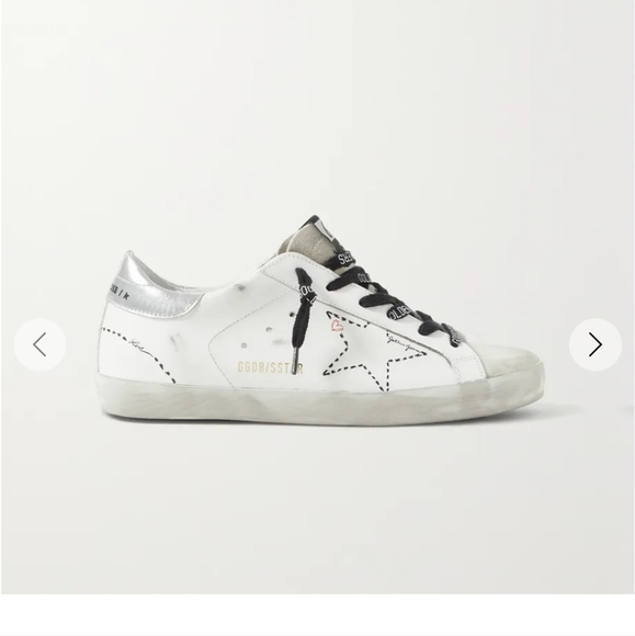 Golden Goose Superstar Distressed Tennis Shoes - Picture 1 of 8